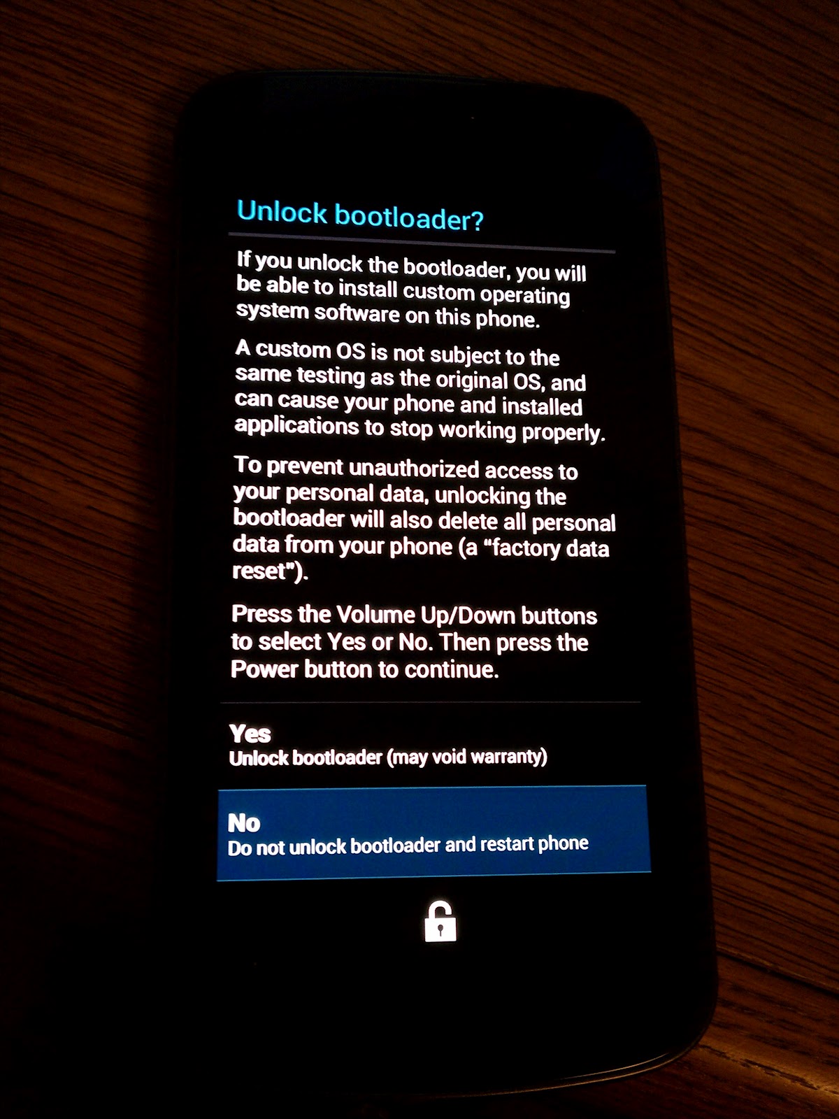 Unlock bootloader 1