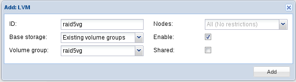 Proxmox: Add LVM